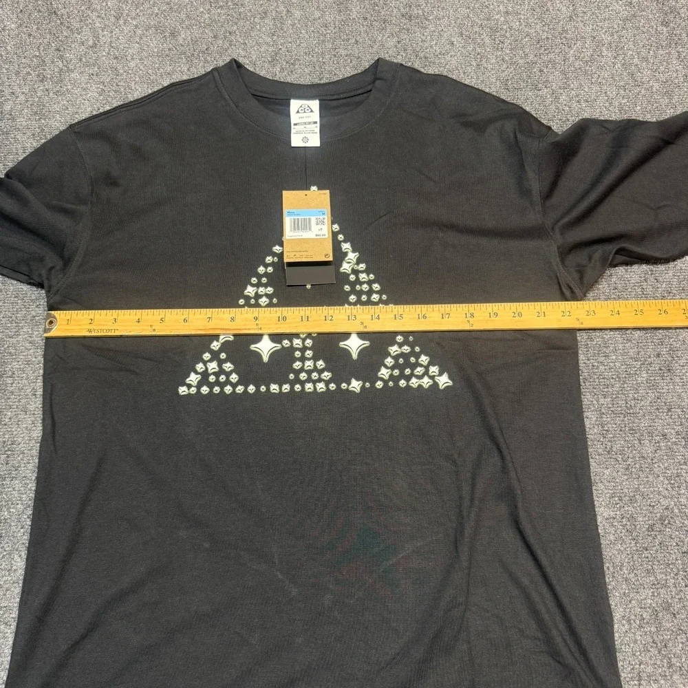 Nike ACG Stars‎ Graphic Loose Fit Long Sleeve Shirt Mens Size Medium M Black NWT_8